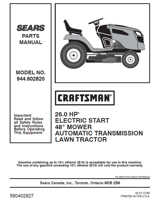 Craftsman 48 riding mower hot sale