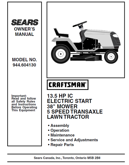 Craftsman rear engine riding deals mower 13.5 hp