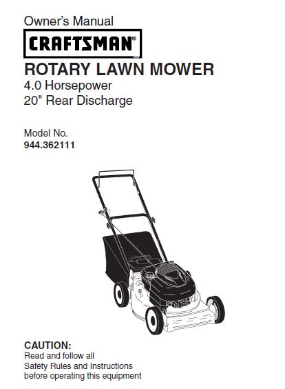 944.362111 Manual for Craftsman 20