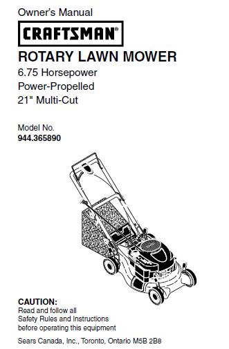 944.365890 Manual for Craftsman 21