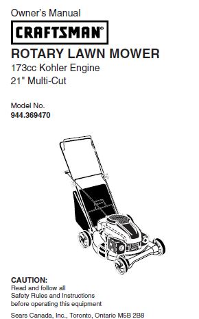 944.369470 Manual for Craftsman 21