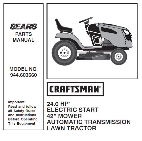 944.603660 Manual for Craftsman 24 HP 42