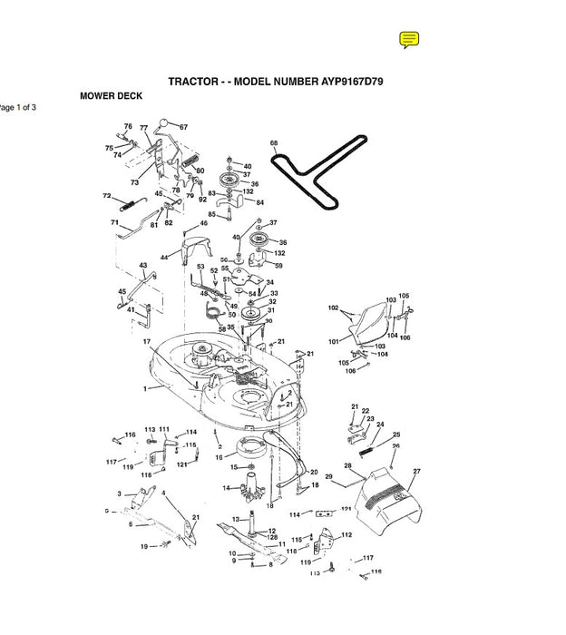 Craftsman discount deck parts