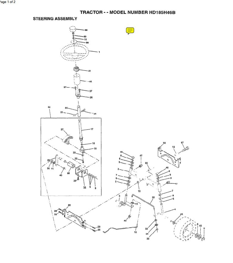 944.607352 Steering Assembly Parts list for Craftsman Tractor — DR ...